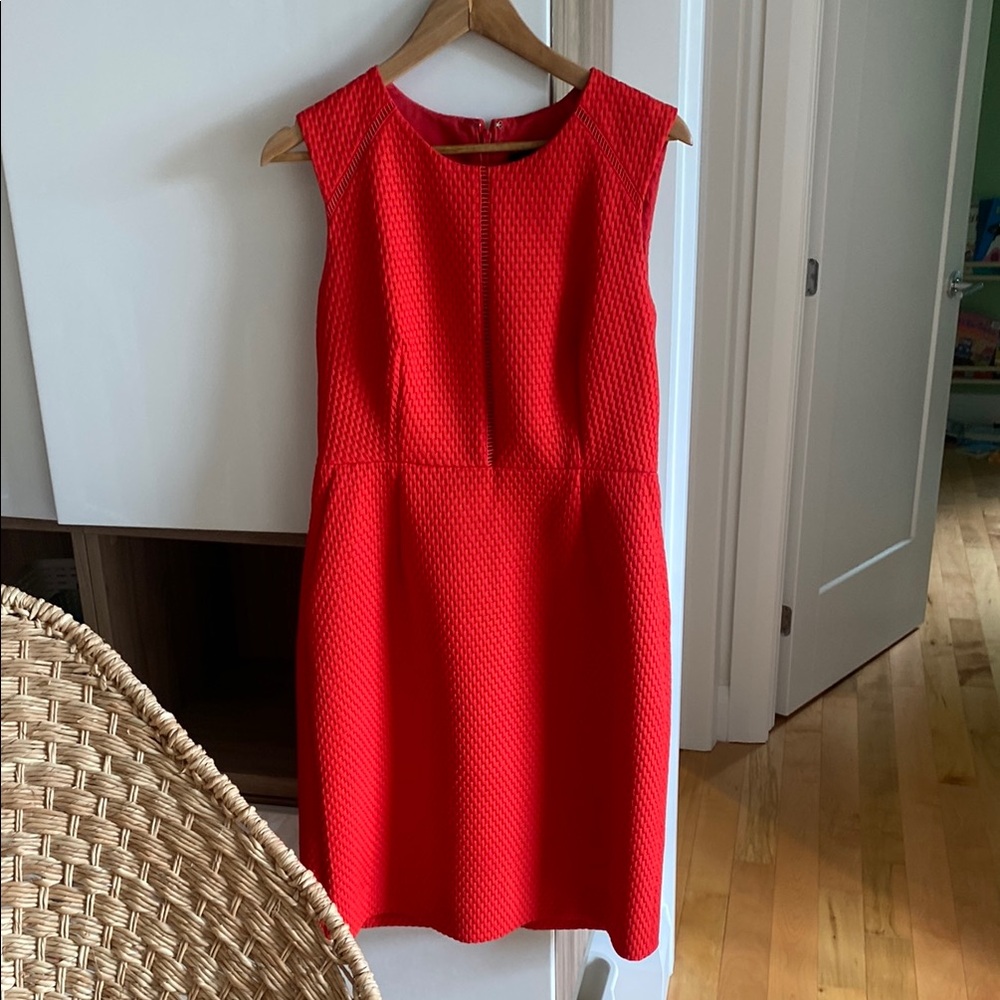 J. Crew Red Sheath Midi Dress